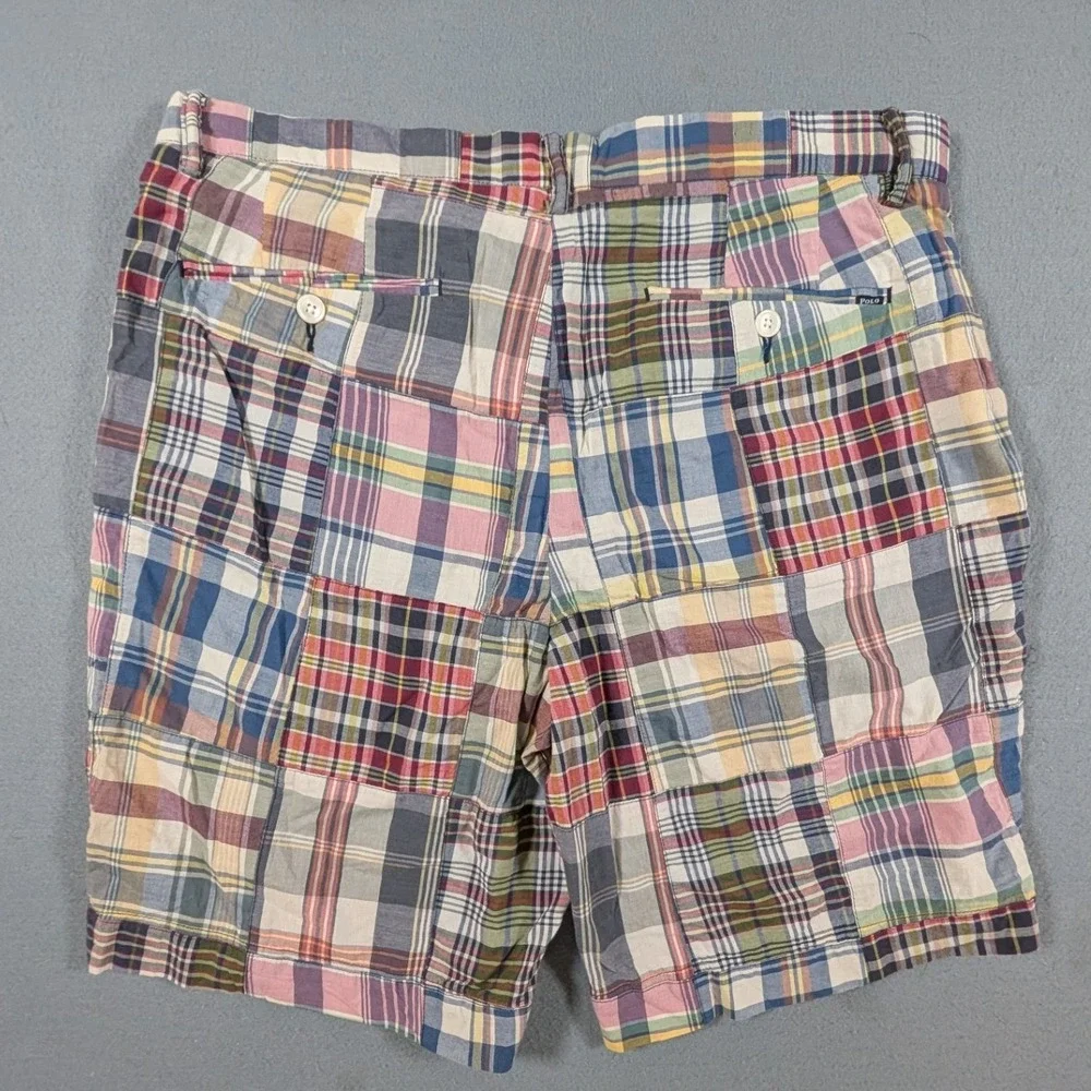 Polo Ralph Lauren Patchwork Madras Shorts Mens 34 Multicolor Plaid Classic Fit